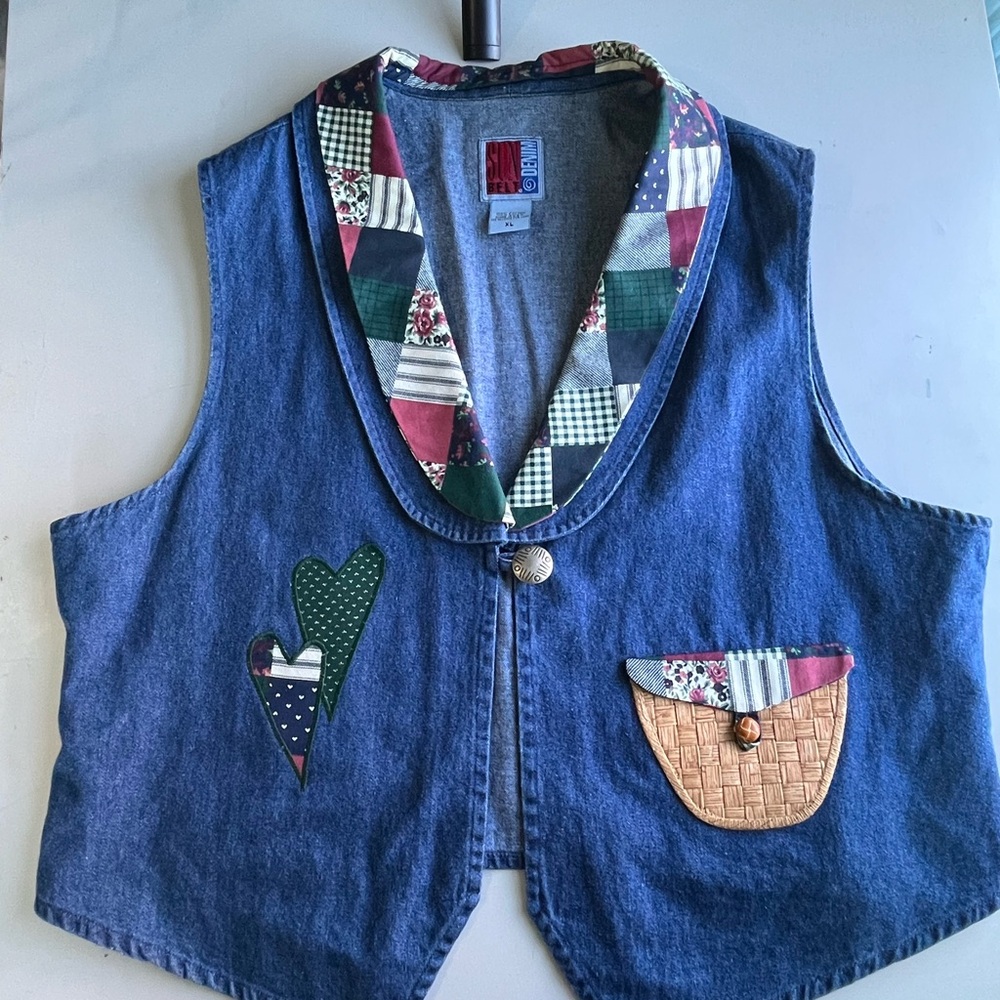 Stone Mountain Blue Denim Patchwork Vest - Women's - Picture 7 of 12